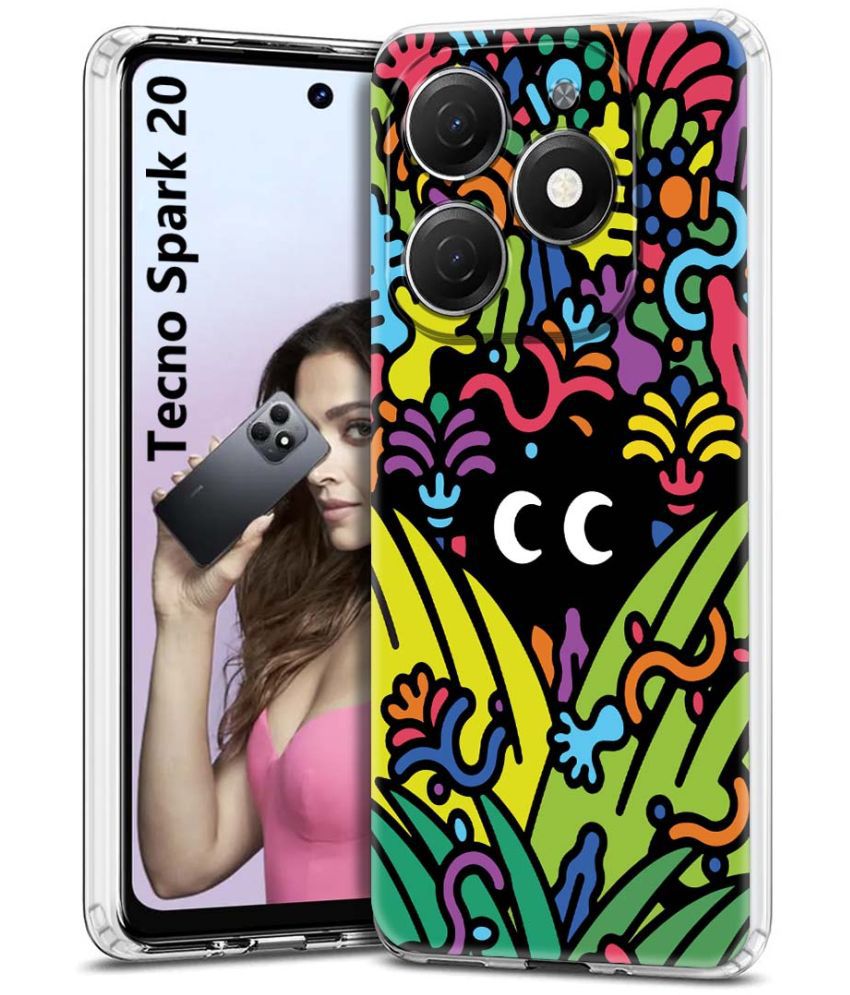     			NBOX Multicolor Printed Back Cover Silicon Compatible For Tecno Spark 20 ( Pack of 1 )