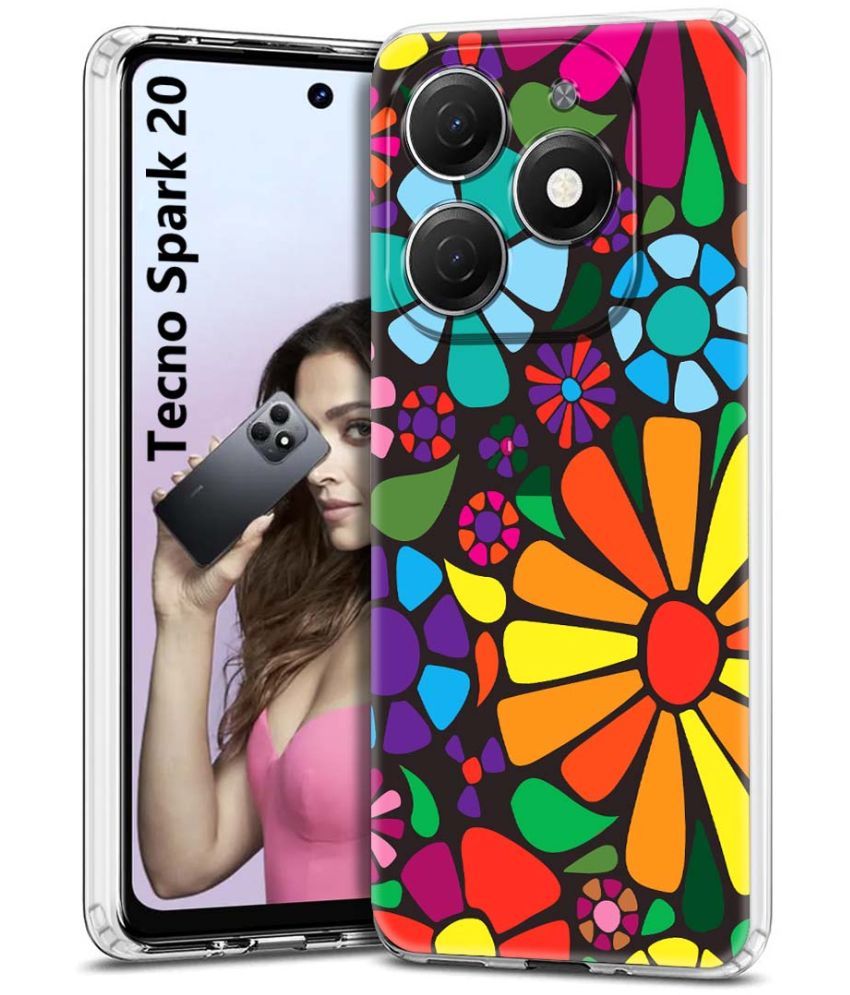     			NBOX Multicolor Printed Back Cover Silicon Compatible For Tecno Spark 20 ( Pack of 1 )