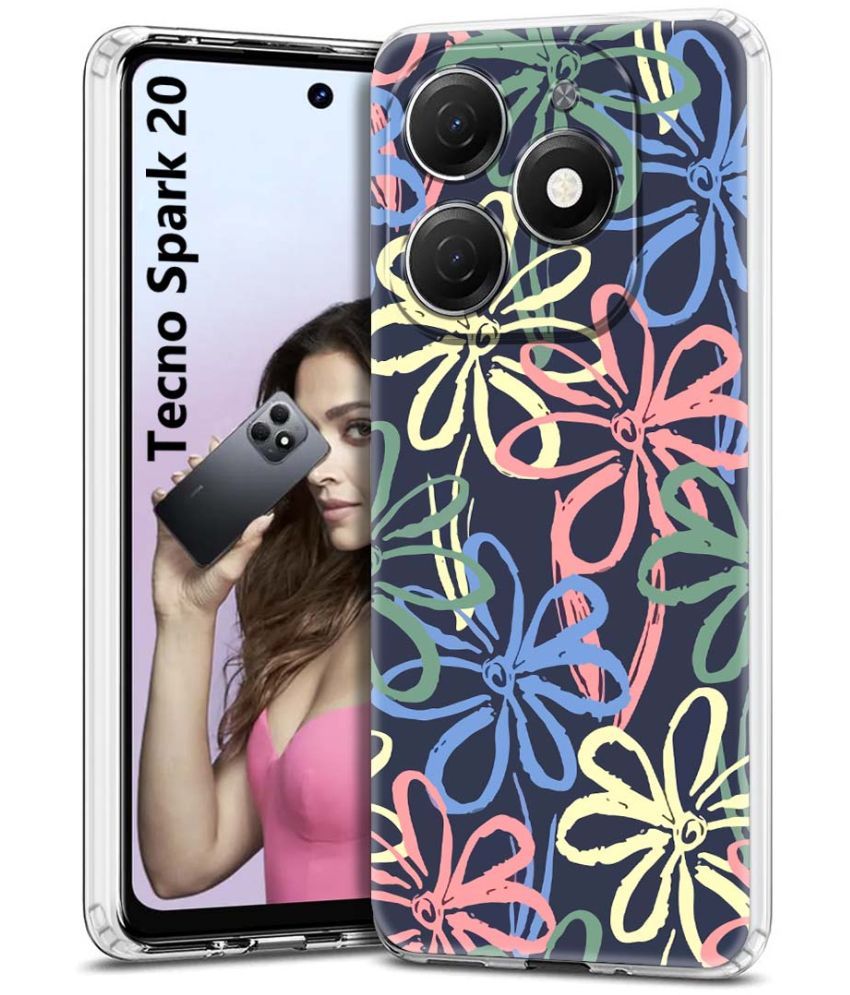     			NBOX Multicolor Printed Back Cover Silicon Compatible For Tecno Spark 20 ( Pack of 1 )