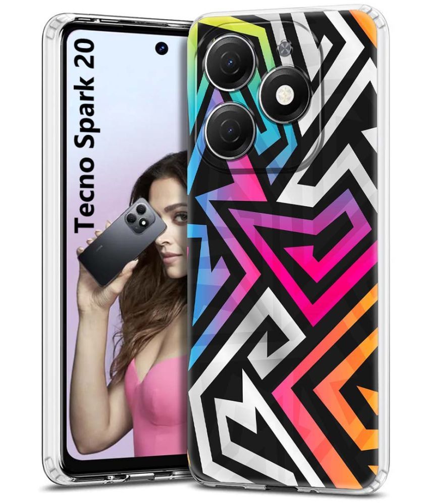     			NBOX Multicolor Printed Back Cover Silicon Compatible For Tecno Spark 20 ( Pack of 1 )