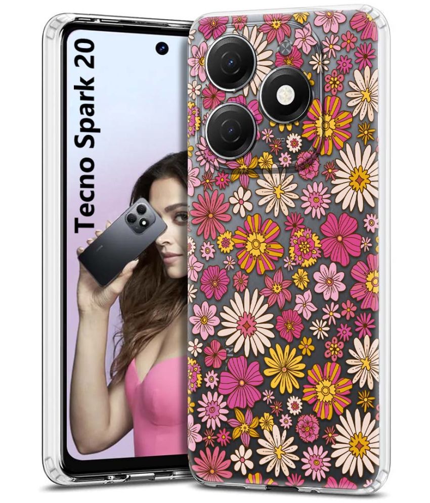     			NBOX Multicolor Printed Back Cover Silicon Compatible For Tecno Spark 20 ( Pack of 1 )