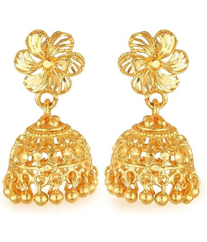     			VIVASTRI Golden Jhumki Earrings ( Pack of 1 )