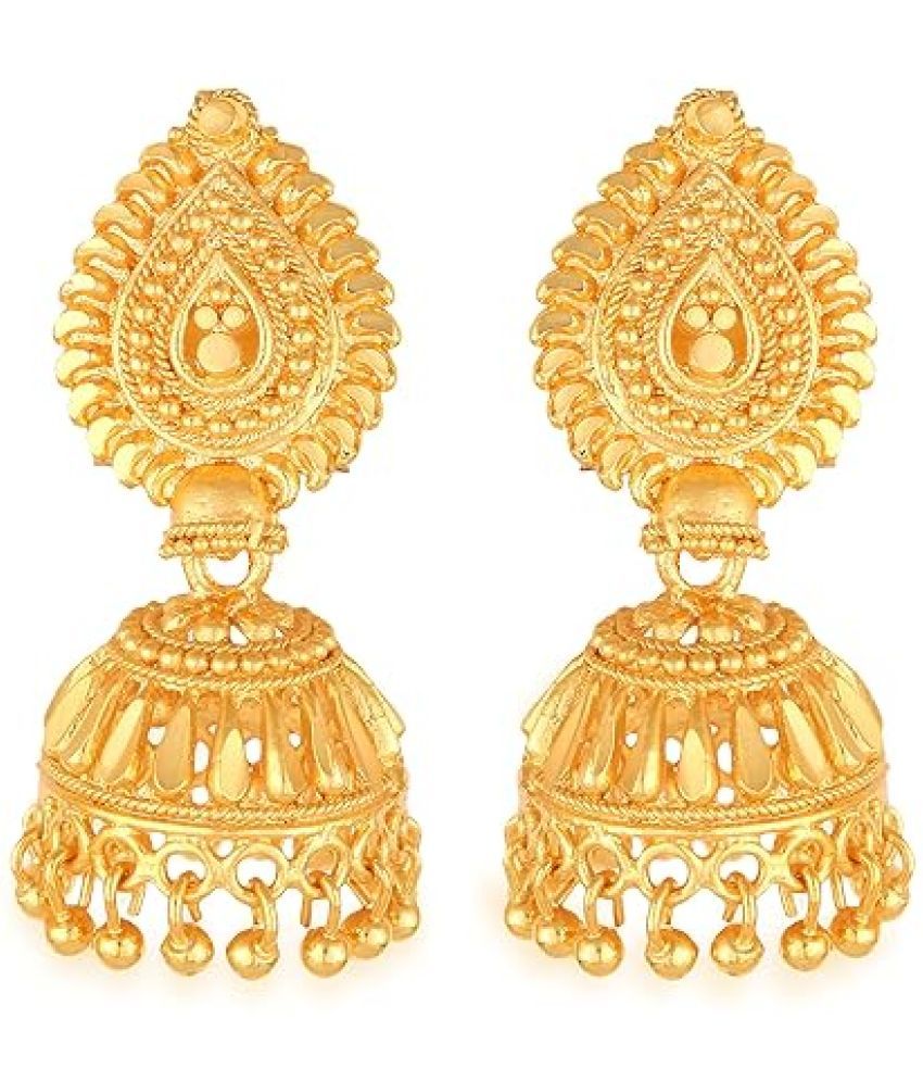     			VIVASTRI Golden Jhumki Earrings ( Pack of 1 )