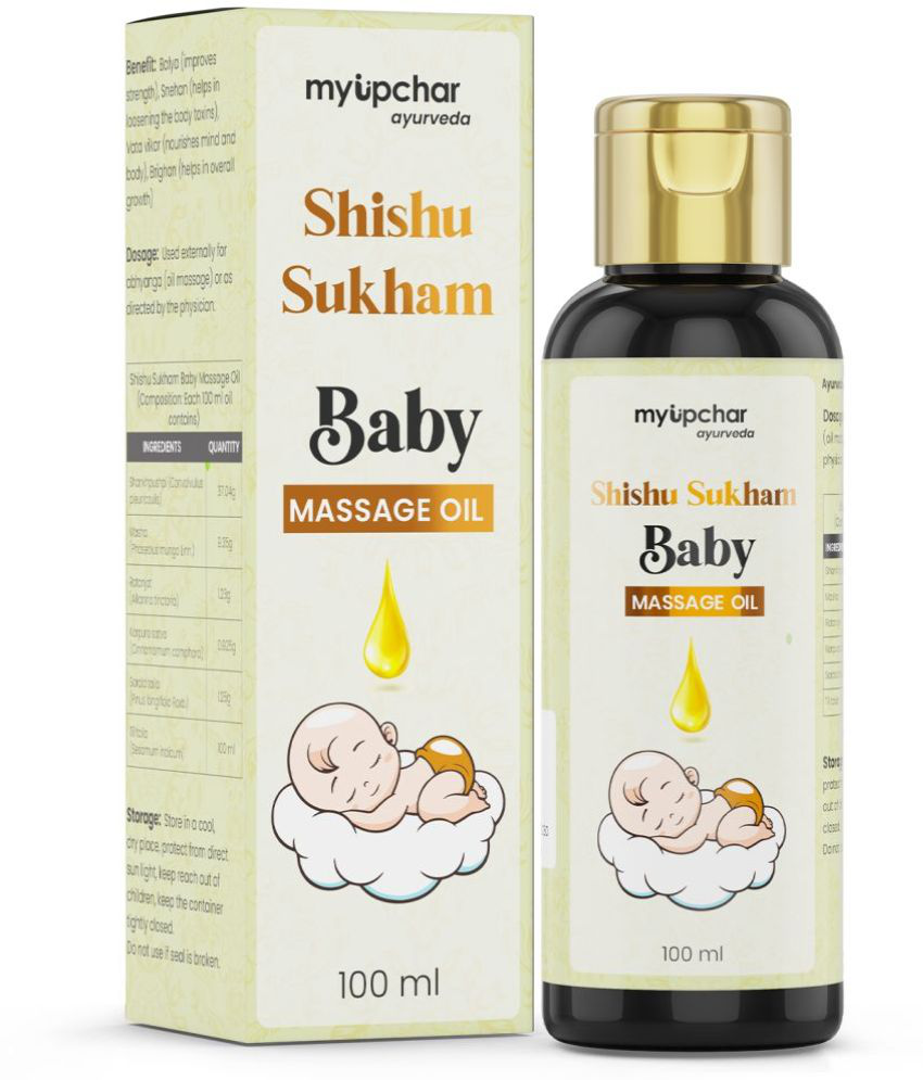     			myUpchar Ayurveda Shishu Sukham Baby Massage Oil 100 ml | Non Sticky & Moisturizing Baby Oil for New Born | With Shankhpushpi & Sesame Oil