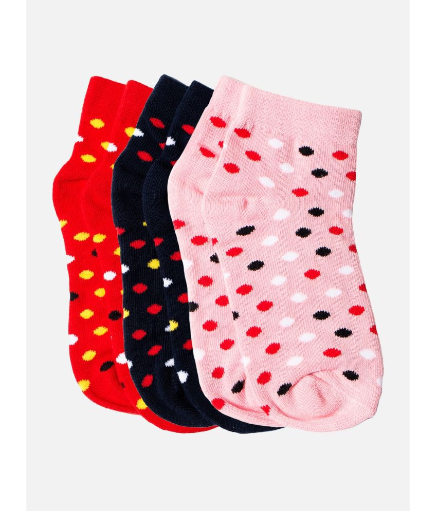     			Bodycare Multicolor Cotton Blend Girl's Ankle Length Socks ( Pack of 3 )