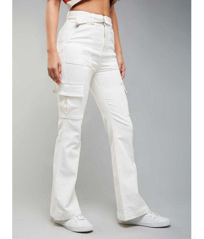     			Dolce Crudo - White Denim Wide Leg Women's Jeans ( Pack of 1 )