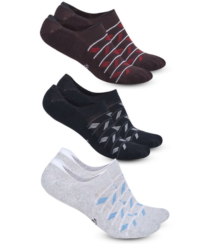     			Dollar Cotton Blend Men's Self Design Multicolor No Show Socks ( Pack of 3 )