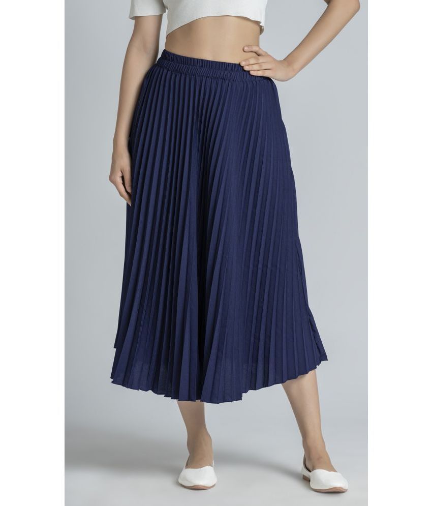     			Femvy Blue Polyester Women's Flared Skirt ( Pack of 1 )
