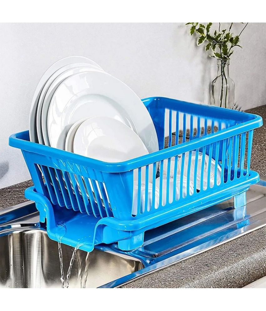     			Home Lane Blue Plastic Dish Drainers ( Pack of 1 )