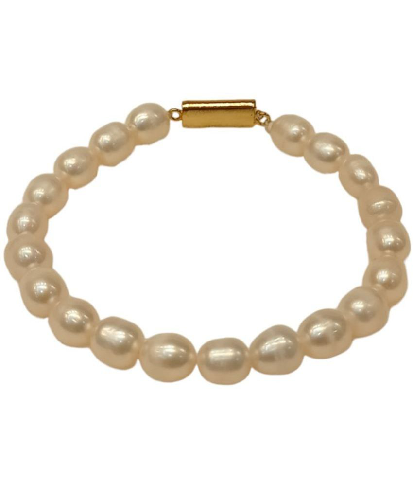     			Mannatraj Pearls & Jewellers White Bracelet ( Pack of 1 )