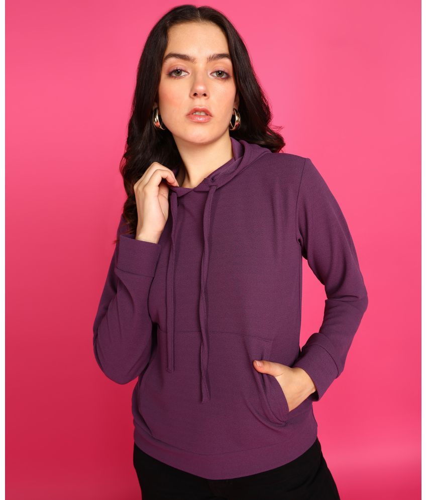     			POPWINGS Polyester Women's Hooded Sweatshirt ( Purple )