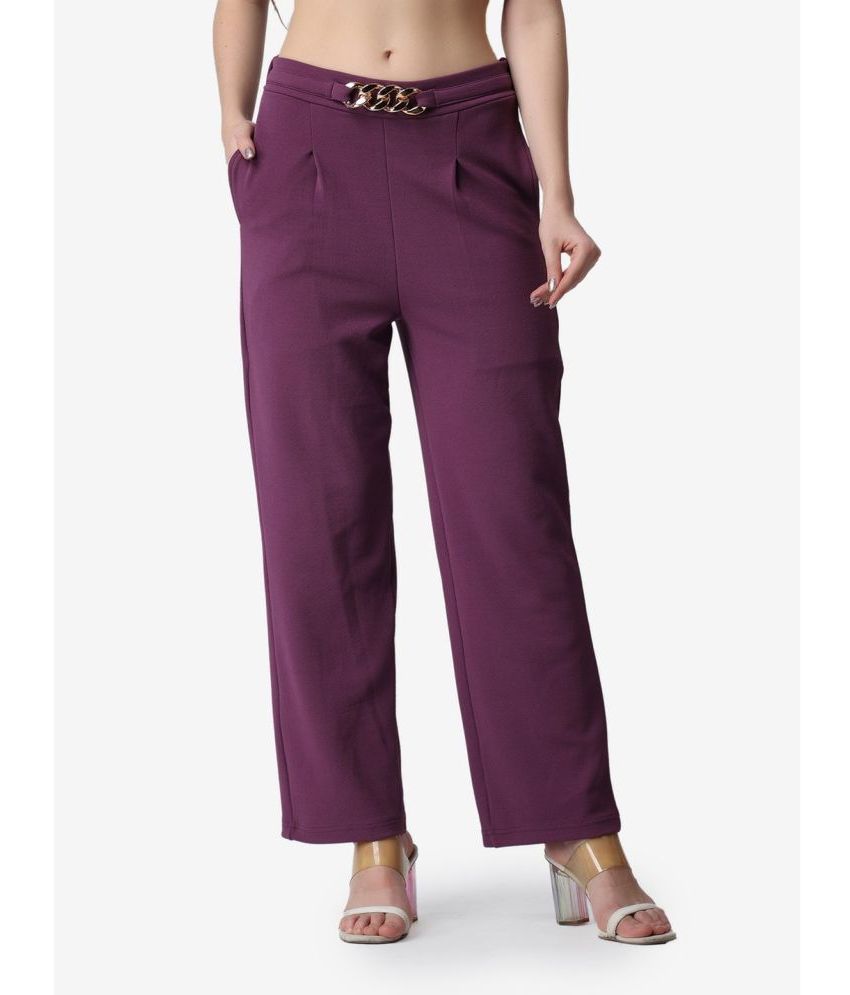     			POPWINGS Purple Polyester Loose Women's Formal Pants ( Pack of 1 )