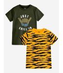 Before The Rain Pack of 2 Boys Cotton T-Shirt ( Olive Green )