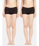 Sonari Pack of 2 Cotton Solid Women's Boy Shorts ( Black ) Bree