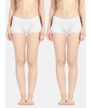 Sonari Pack of 2 Cotton Solid Women's Boy Shorts ( White ) Bree