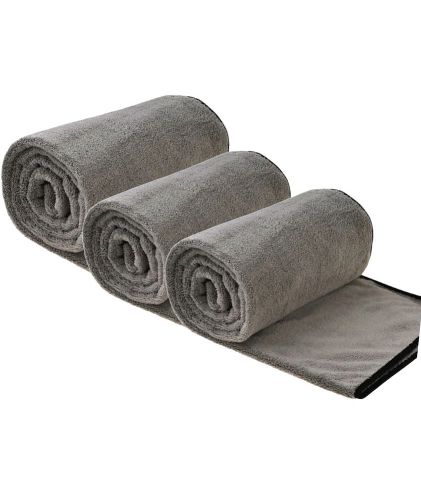    			Auto Hub Grey 500 GSM Microfiber Cloth For Automobile ( Pack of 3 )