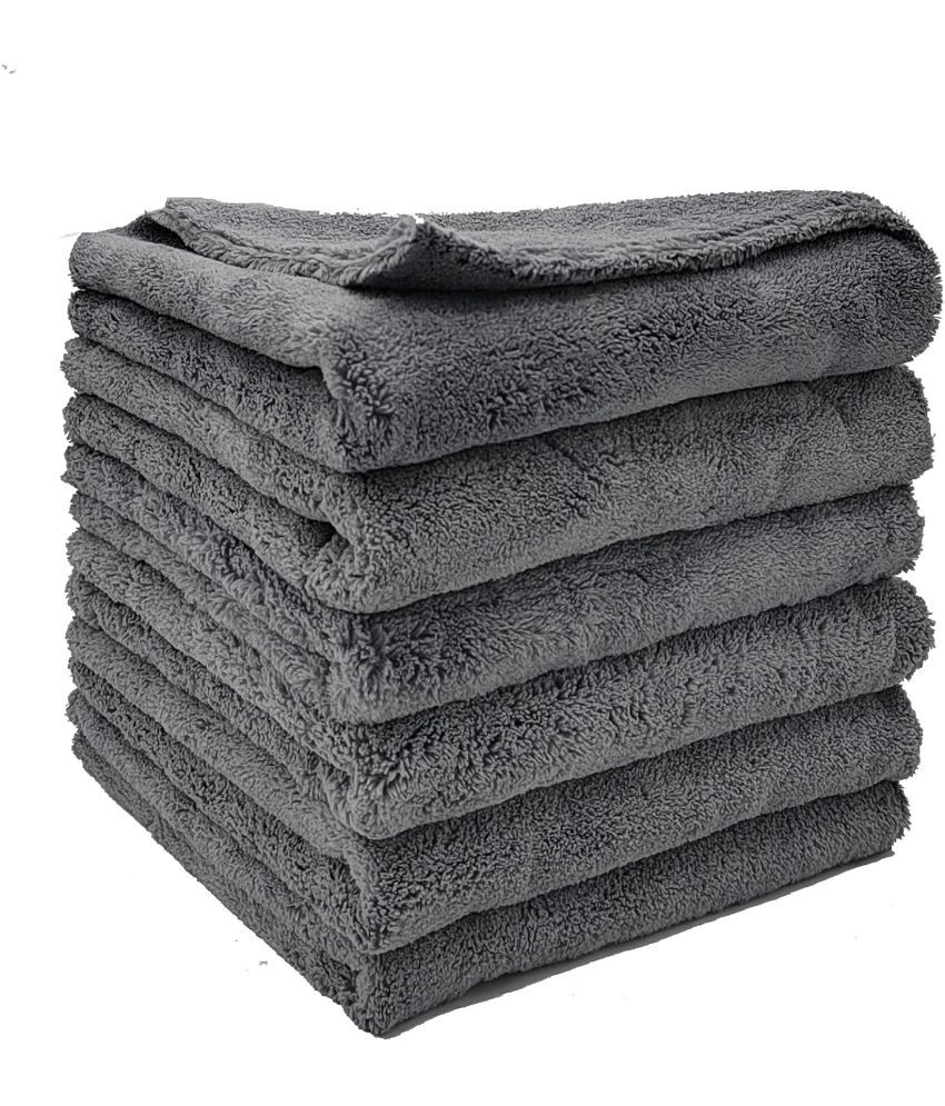     			Auto Hub Grey 500 GSM Microfiber Cloth For Automobile ( Pack of 6 )