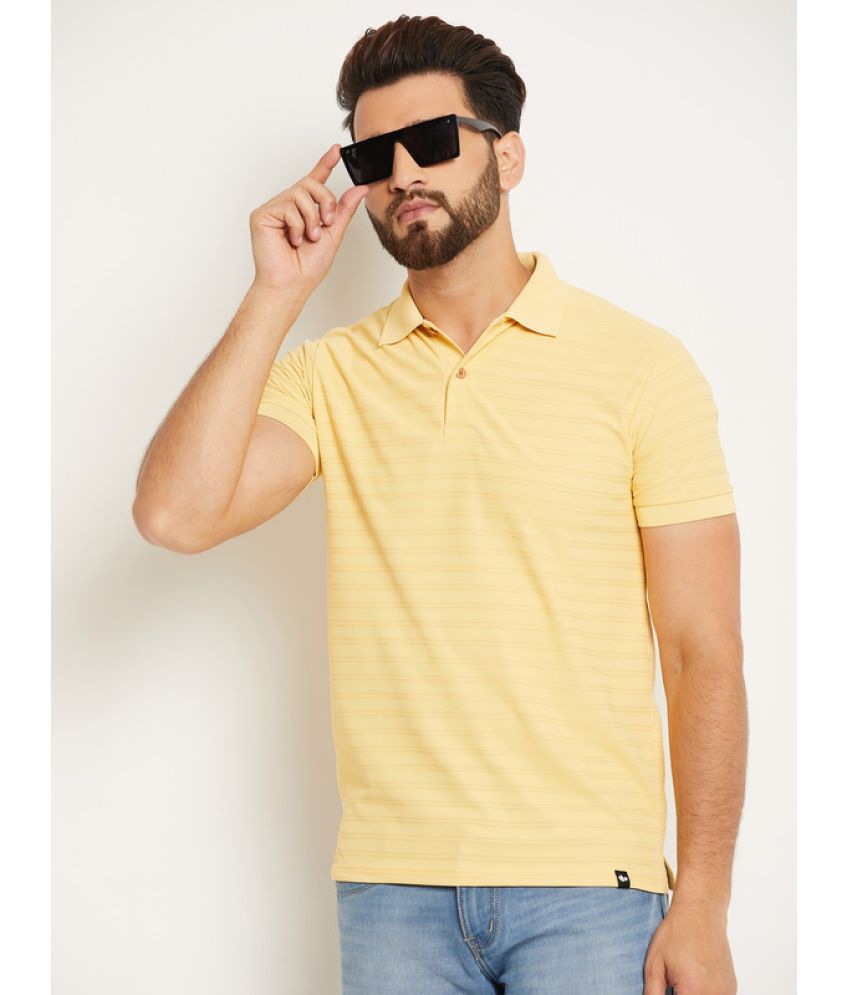     			NUEARTH Cotton Blend Regular Fit Striped Half Sleeves Men's Polo T Shirt - Yellow ( Pack of 1 )