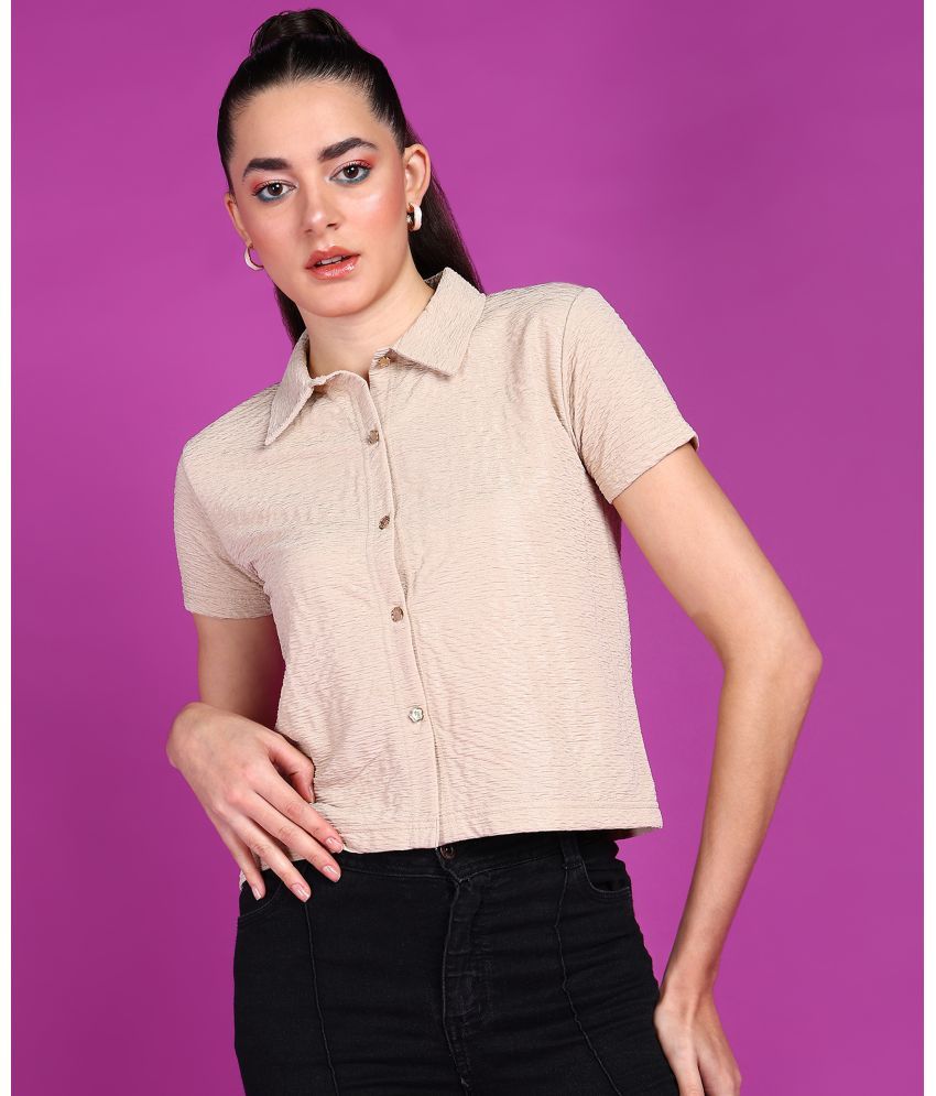     			POPWINGS Beige Polyester Women's Shirt Style Top ( Pack of 1 )