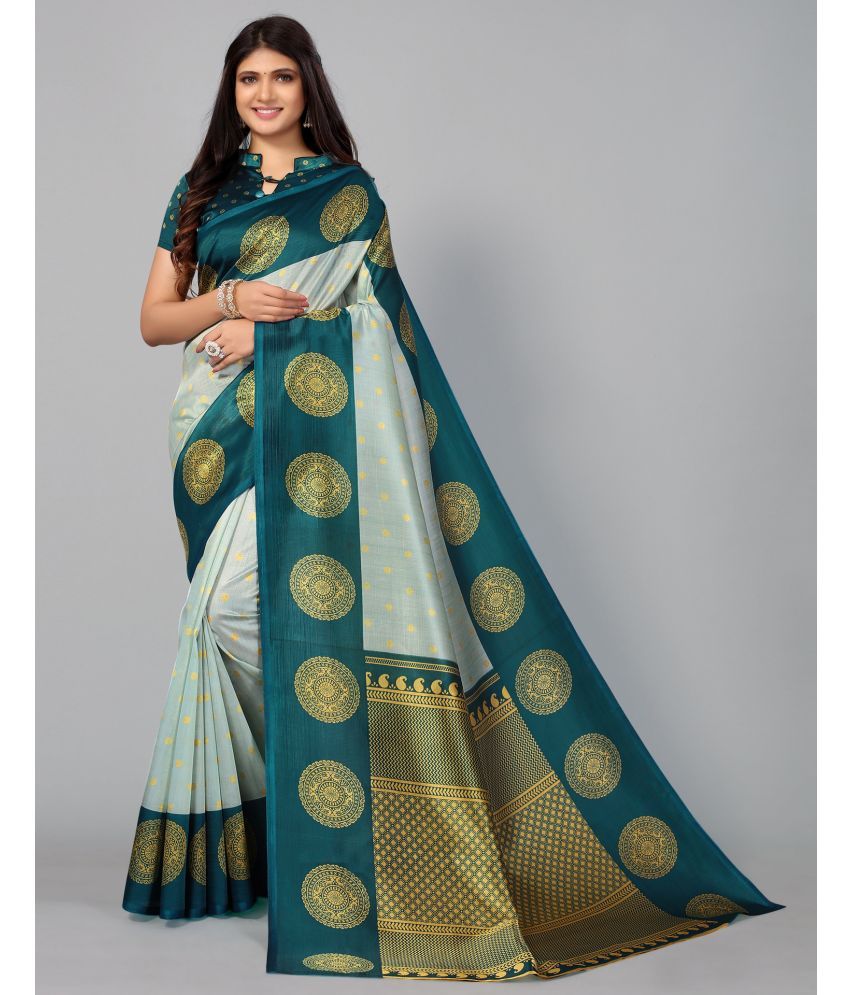     			Samah Silk Woven Saree With Blouse Piece - Light Green ( Pack of 1 )