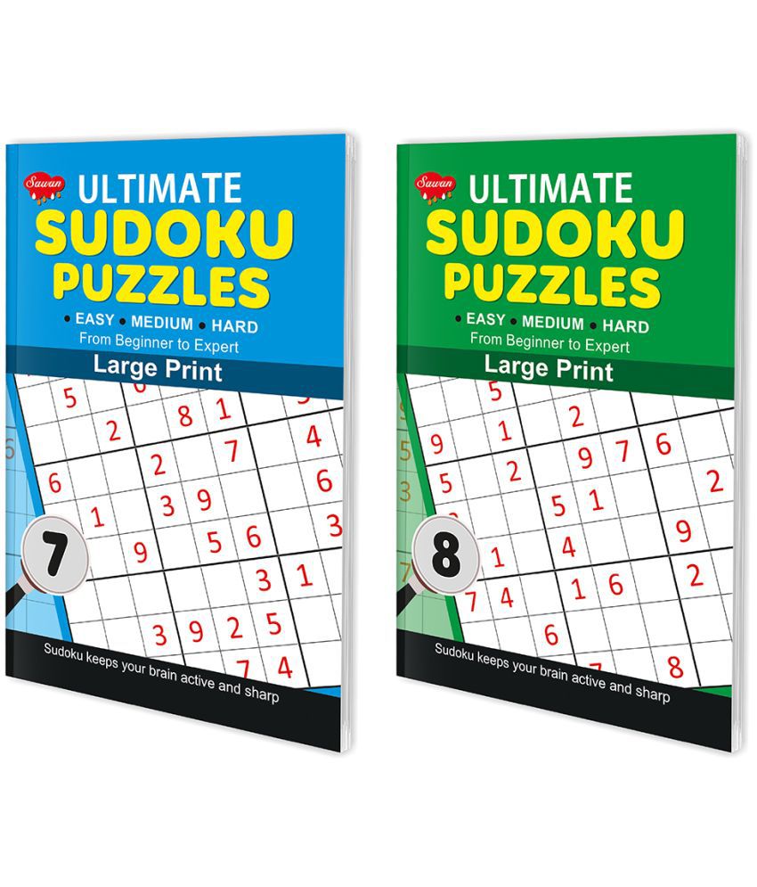     			Sawan Present Set Of 2 Ultimate Sudoku Puzzles | Easy, Medium, Hard 7 & 8 ( Large Print with Answers )