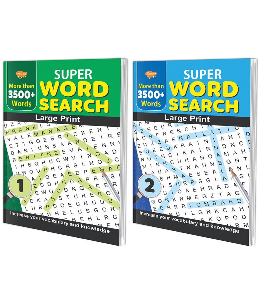     			Set of 2 Super Word Search - 1 & 2 (Large Print)