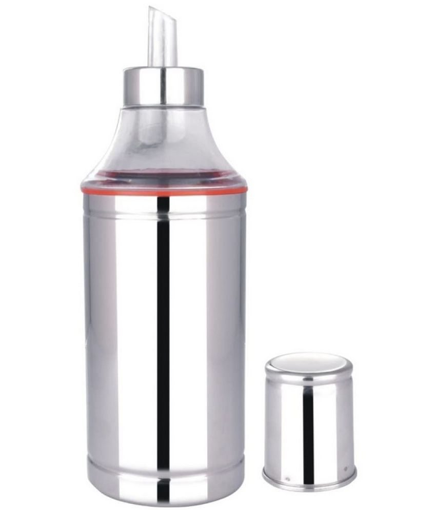     			TINUMS 1000ml Oil Dispenser Plastic Silver Oil Container ( Set of 1 )