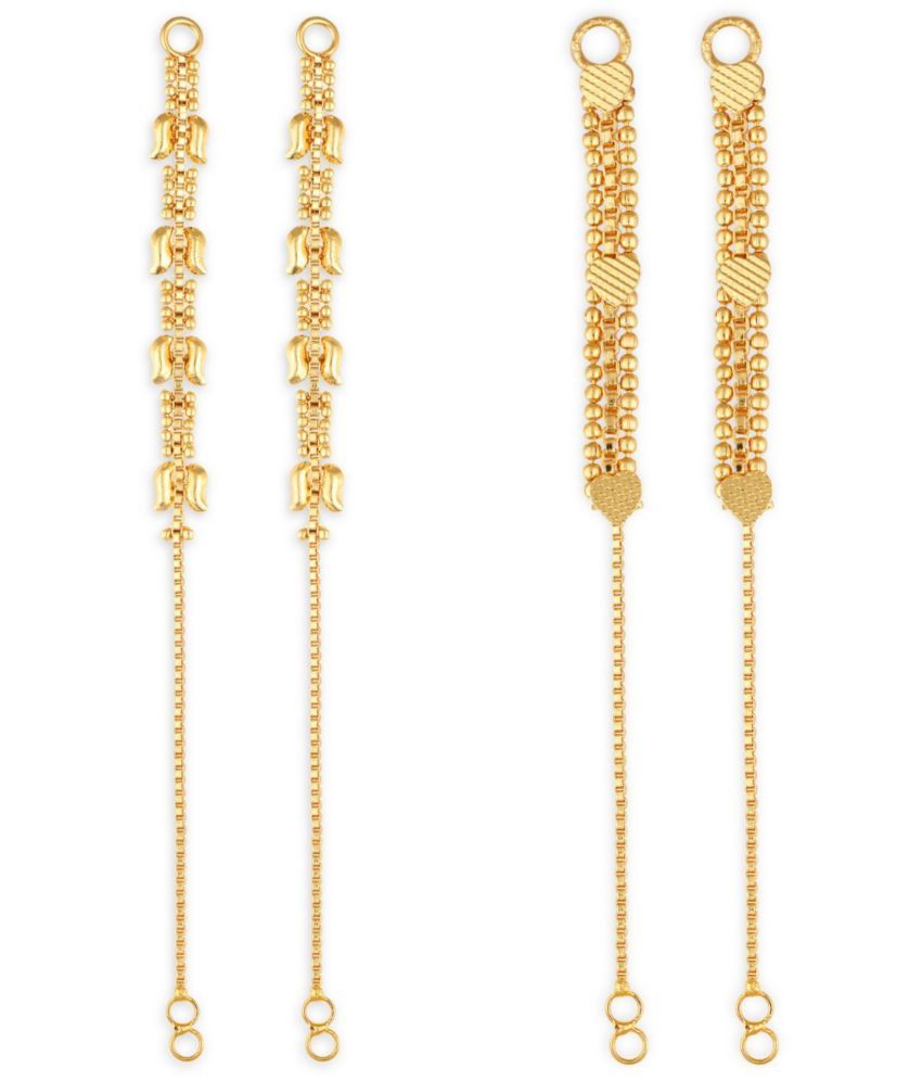     			VIVASTRI Golden Hoops Earrings ( Pack of 2 )