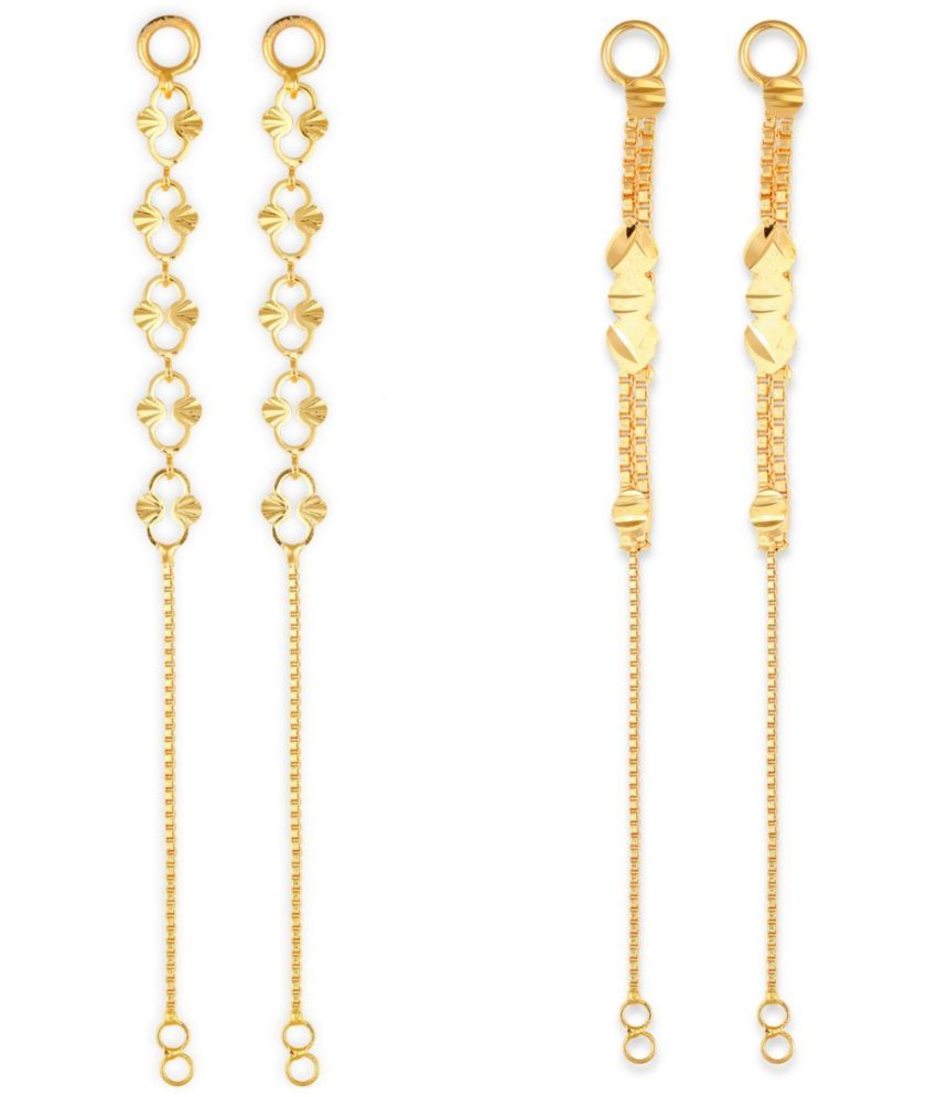     			VIVASTRI Golden Hoops Earrings ( Pack of 2 )