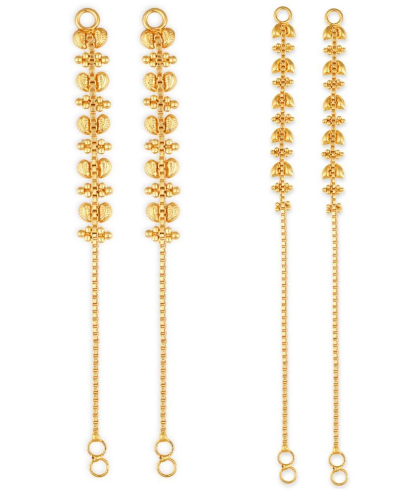     			VIVASTRI Golden Hoops Earrings ( Pack of 2 )