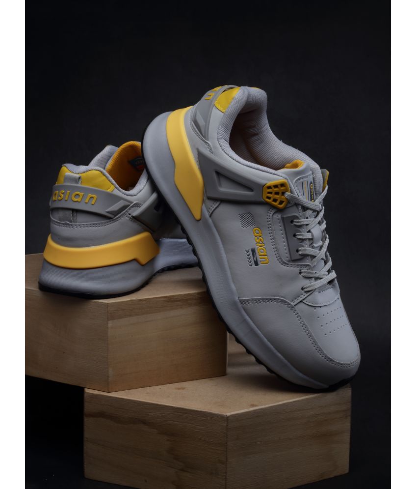     			ASIAN TARGET-01 Light Grey Men's Sports Running Shoes