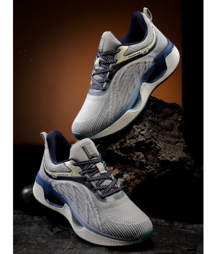     			ASIAN TWINSPRING-01 Light Grey Men's Sports Running Shoes