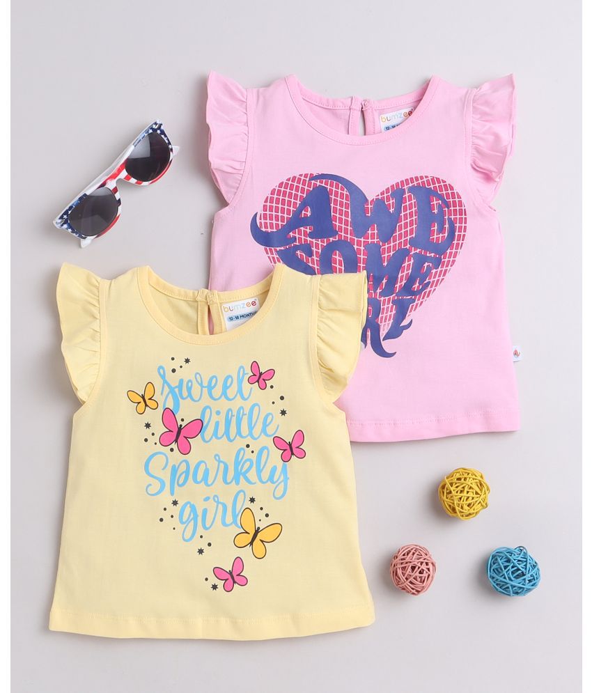     			BUMZEE Pink Baby Girl T-Shirt ( Pack of 2 )