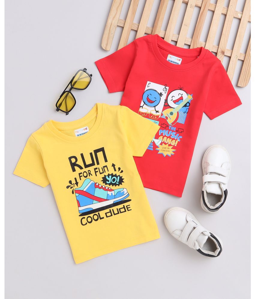     			BUMZEE Red Baby Boy T-Shirt ( Pack of 2 )