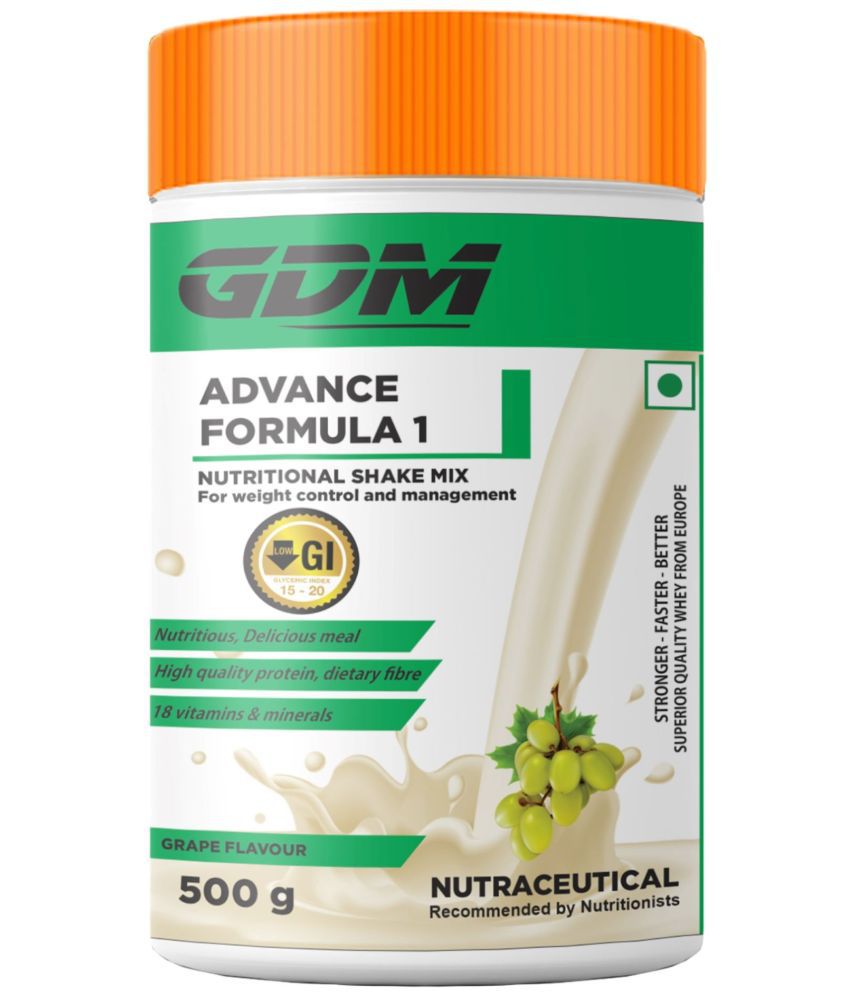     			GDM NUTRACEUTICALS LLP Advance Formula 1 Nutrition Shake - Grape 500 gm Meal Replacement Powder
