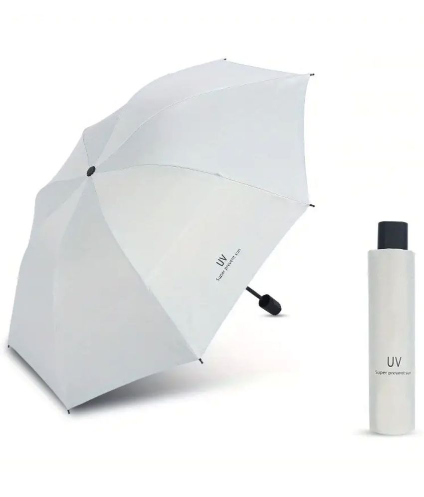     			Infispace Manual Umbrella For  Boys & Girls, UV-Rays Safe 23 Inch Large Size 3-Fold Umbrella,Silver Color Umberallas For Sun & Rain
