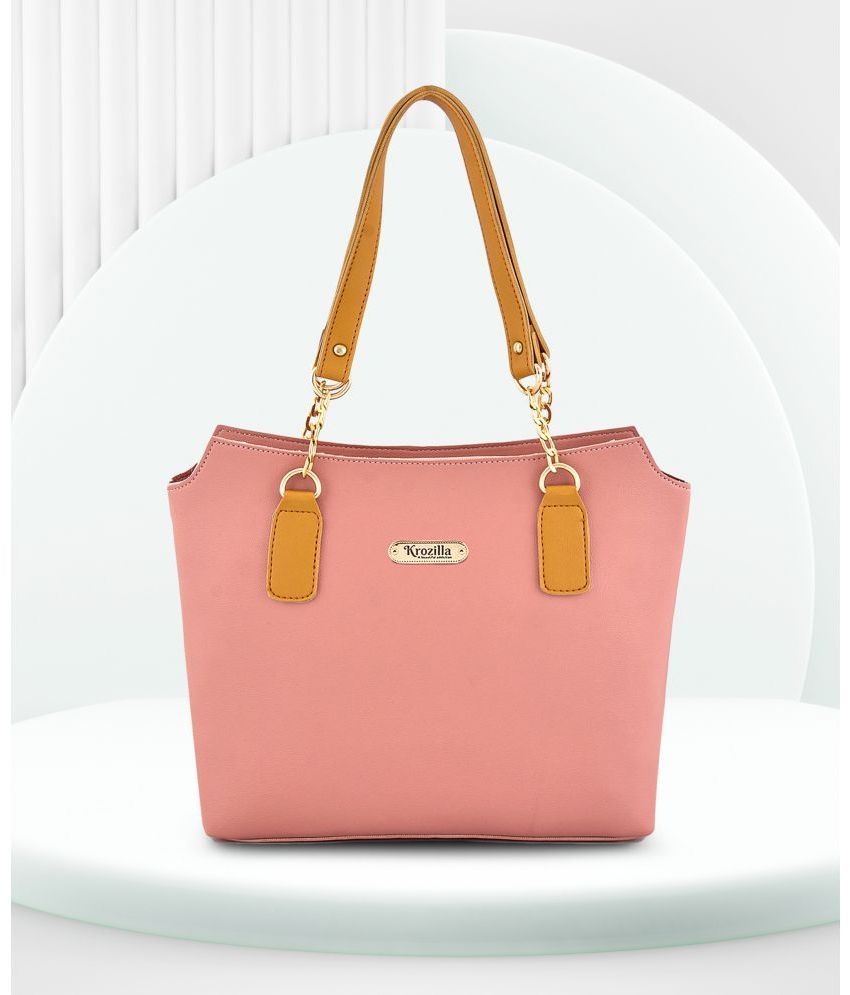     			Krozilla Pink PU Shoulder Bag