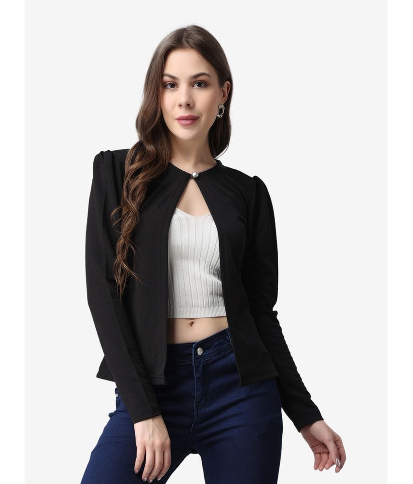     			POPWINGS Polyester Blend Women's Shrugs - Black ( Single )