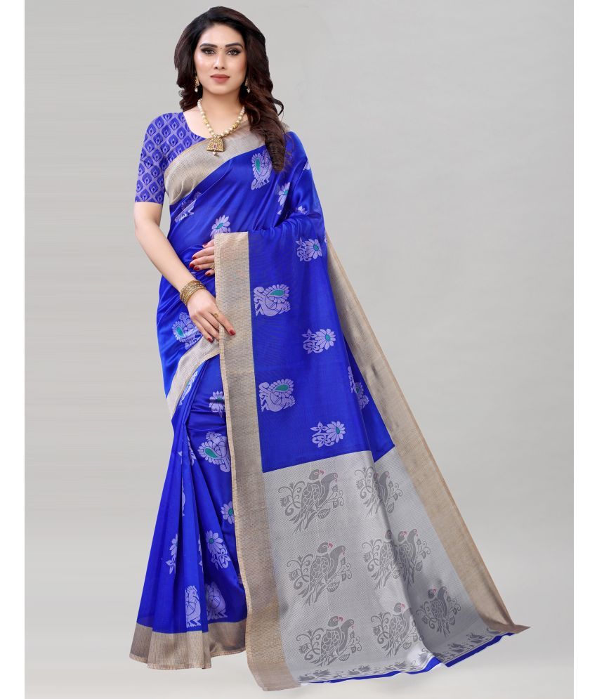     			Samah Georgette Printed Saree With Blouse Piece - Grey ( Pack of 1 )