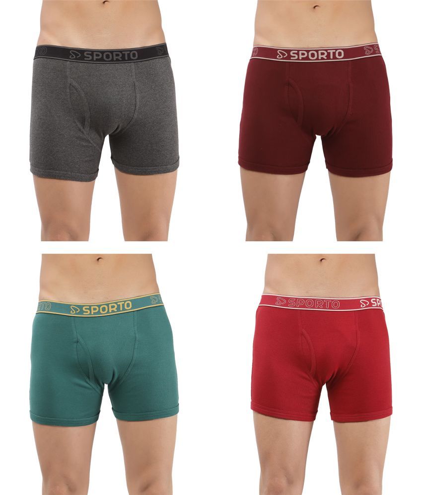     			SPORTO Multicolor Cotton Men's Trunks ( Pack of 4 )