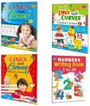 Nursery Writing Books For Kids | Nursery Writing Practice Books | Pack Of 4 Books | Lines And Curves1 Pattern Writing, Lines And Curves2 Capital Letters, Lines And Curves3 Small Letters And Numbers Writing Book (1 To 20)