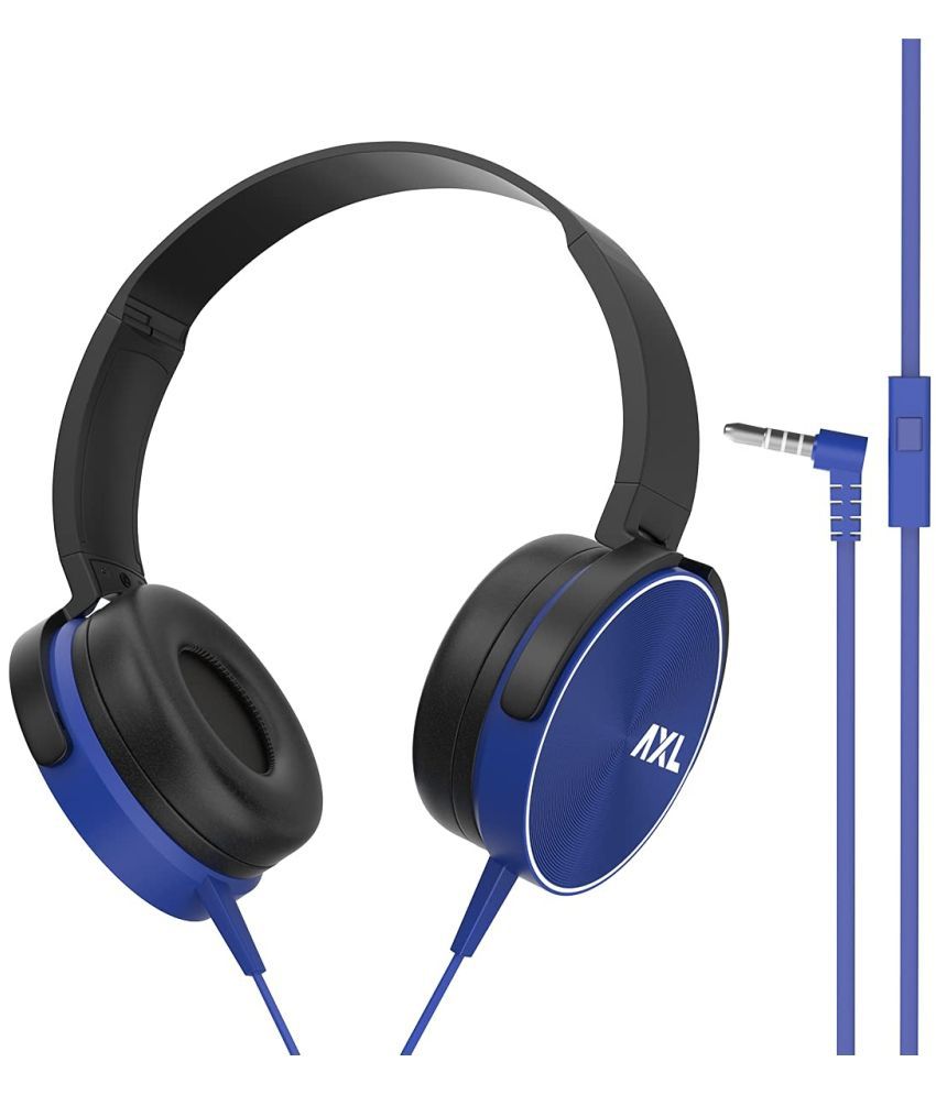     			AXL AXL 02 Bluetooth Wired Headphone Over Ear 0 Hours Playback Powerfull bass IPX4(Splash & Sweat Proof) Blue