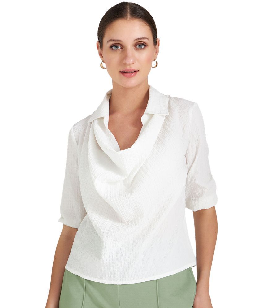     			Athena White Polyester Women's Regular Top ( Pack of 1 )