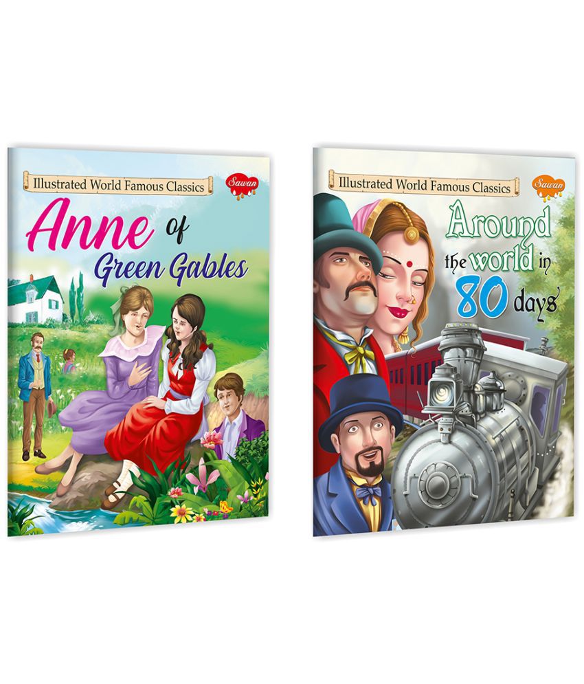     			Sawan Set Of 2 Illustrated World Famous Classic Anne Of Green Gables & Around The World In 80 Days (Paperback, Manoj Publications Editorial Board)