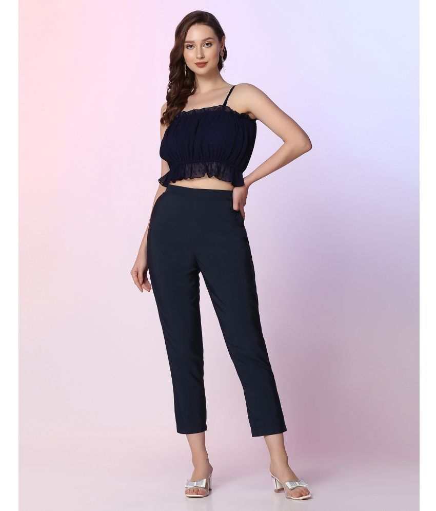     			Selvia Navy Blue Dyed Pant Top Set