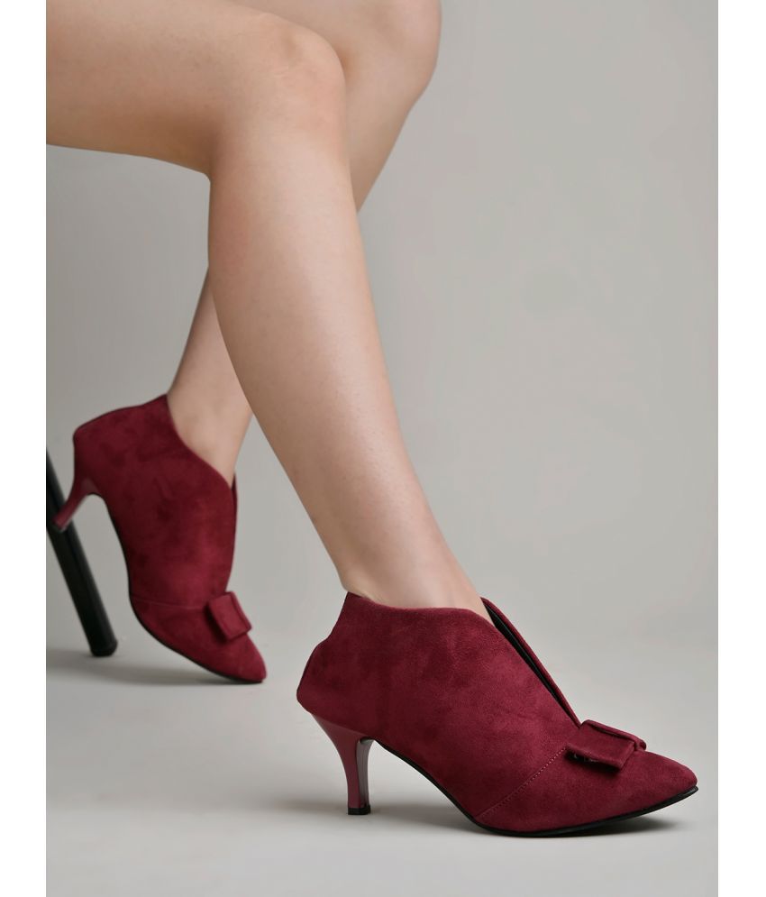     			Shoetopia Red Women's Mules Heels