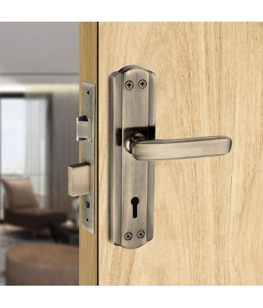     			Solitech Heavy Duty 7 Inches Mortise Door Lock Set with 2 Keys for Main Door, Bedroom, Bathroom, and Living Room (Brass Antique Finish)