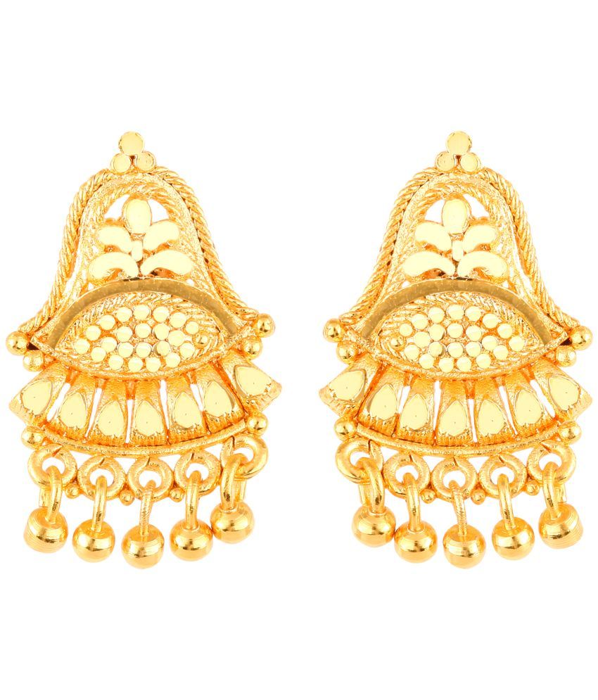     			VIVASTRI Golden Drop Earrings ( Pack of 1 )