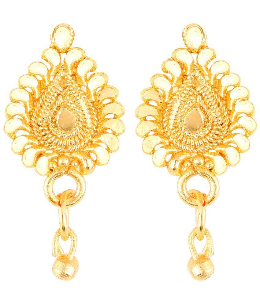     			VIVASTRI Golden Drop Earrings ( Pack of 1 )