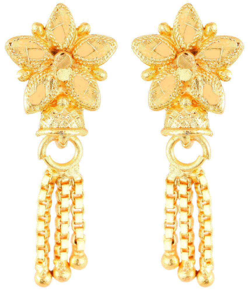     			VIVASTRI Golden Drop Earrings ( Pack of 1 )